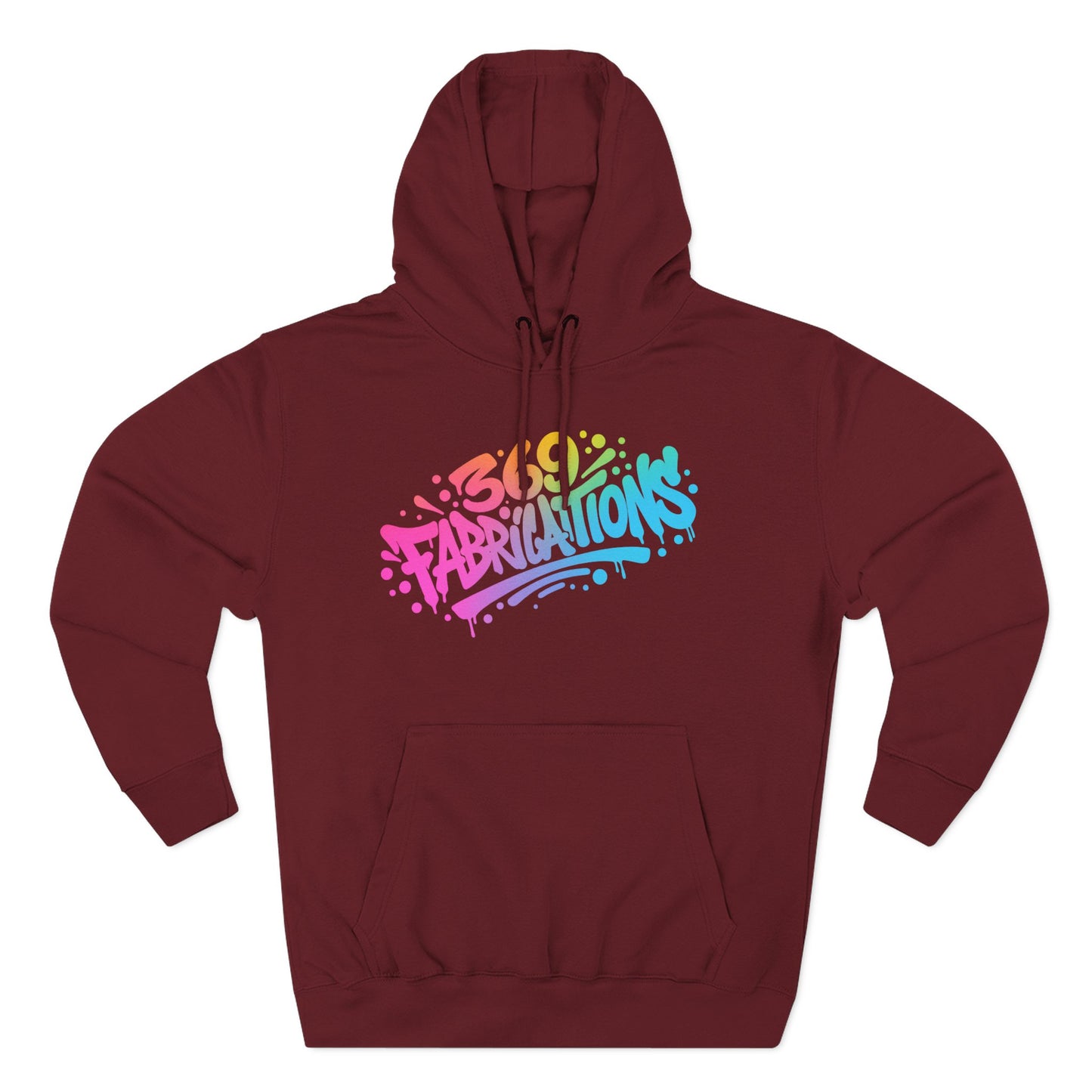 369Fab* 369Fabrications, Colorful Graffiti Fleece Hoodie for Cozy Vibes