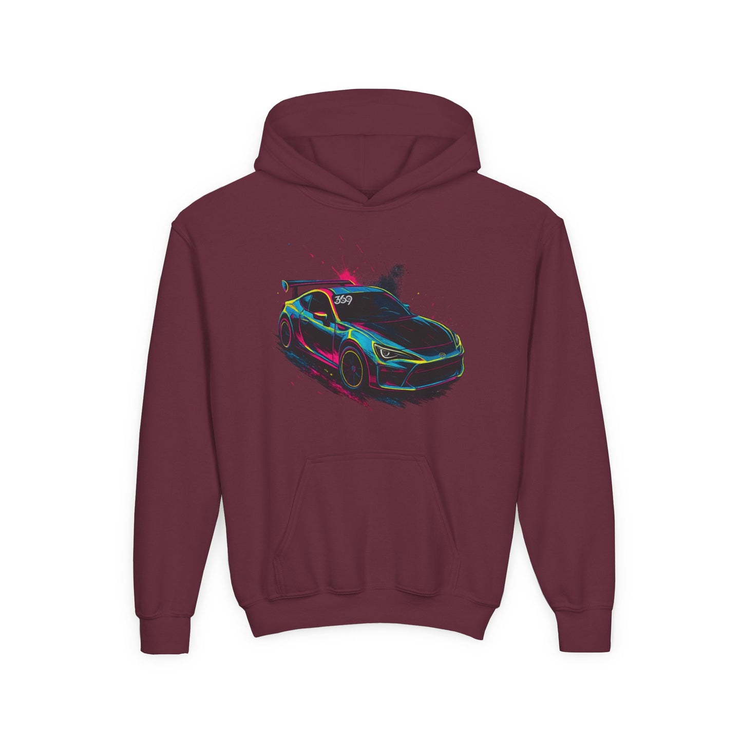 369Fab* Limited Edition FR-S Splash, Vibrant Car Graphic Youth Hoodie