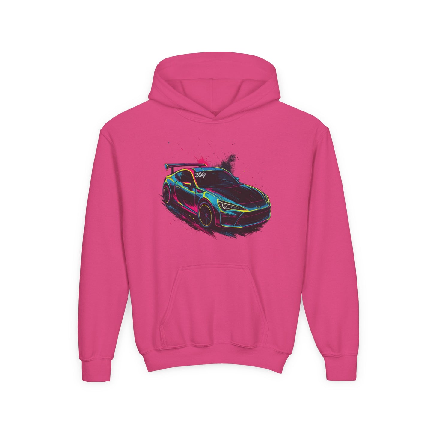 369Fab* Limited Edition FR-S Splash, Vibrant Car Graphic Youth Hoodie
