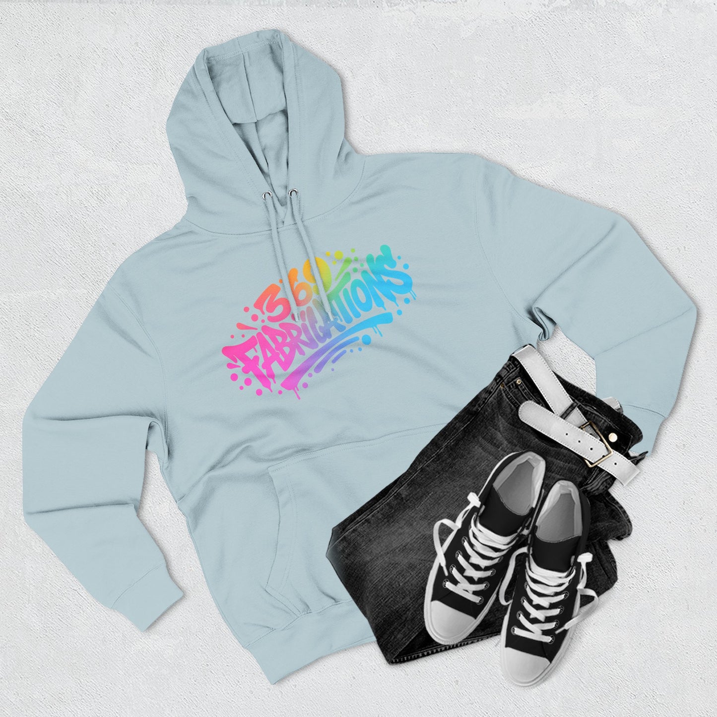 369Fab* 369Fabrications, Colorful Graffiti Fleece Hoodie for Cozy Vibes