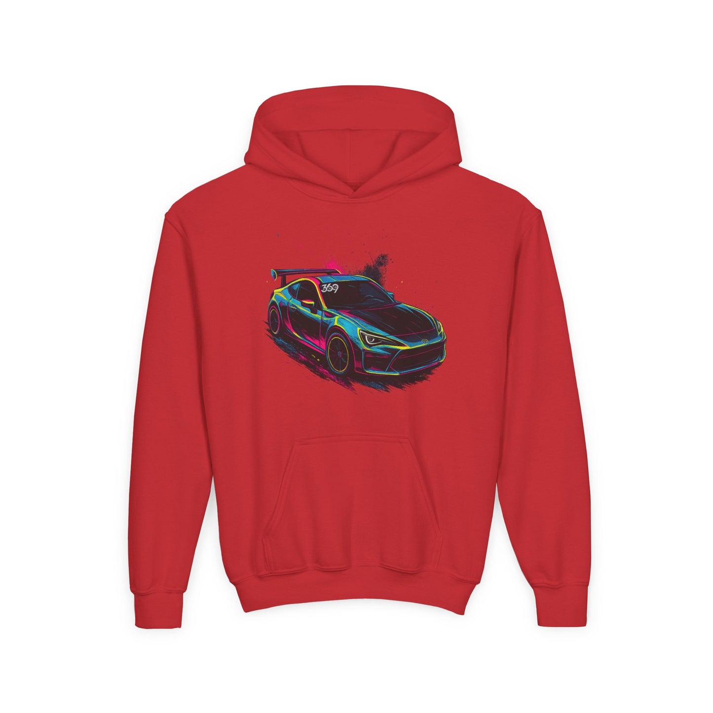 369Fab* Limited Edition FR-S Splash, Vibrant Car Graphic Youth Hoodie