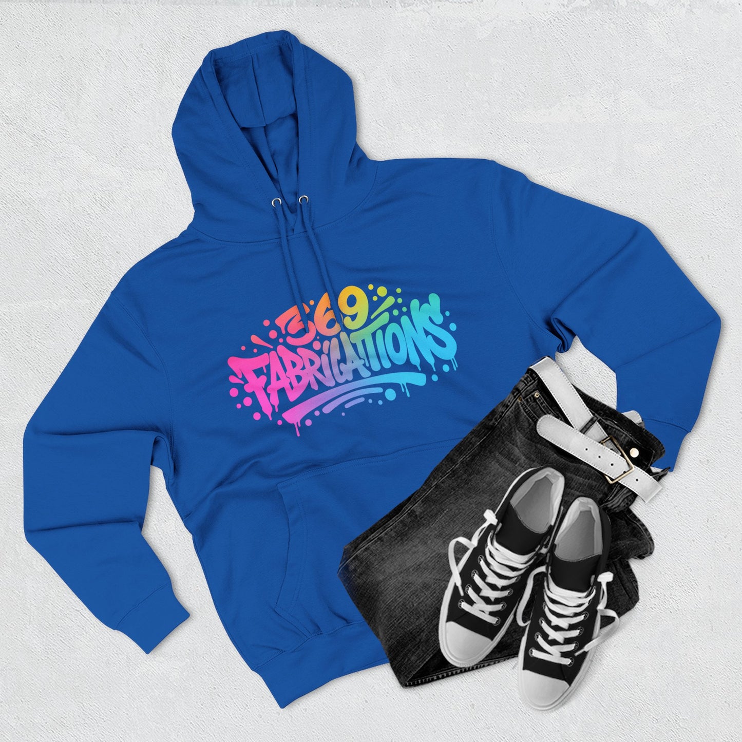 369Fab* Graffiti Splash, Three-Panel Fleece Hoodie