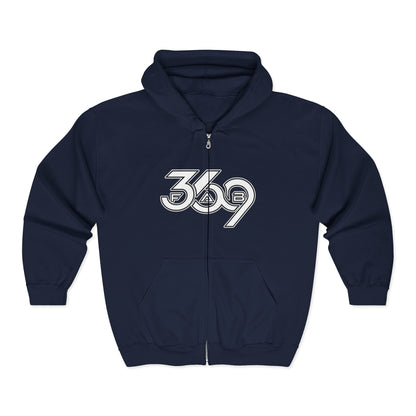 369Fab* W. Logo, Unisex Heavy Blend™ Full Zip Hooded Sweatshirt
