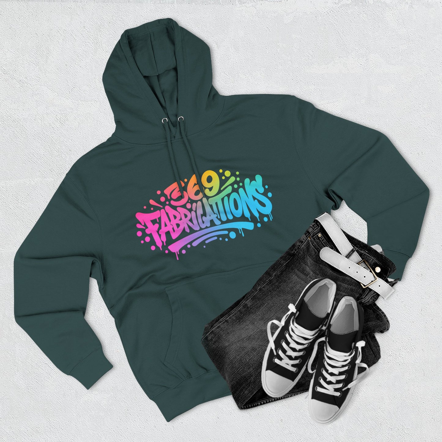 369Fab* Graffiti Splash, Three-Panel Fleece Hoodie