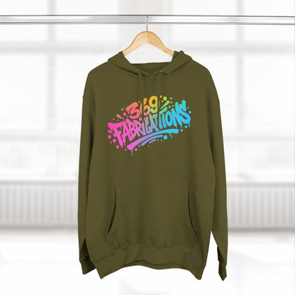 369Fab* 369Fabrications, Colorful Graffiti Fleece Hoodie for Cozy Vibes