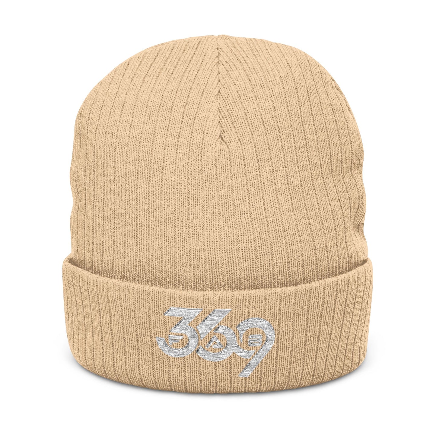 369Fab* W. Logo, Cozy Ribbed Knit Beanie with 369 Embroidery
